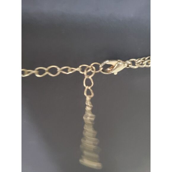 Acrylic And Rhinestone Layered Necklace Boho Statement Evening Turquoise Blue - Picture 6 of 8